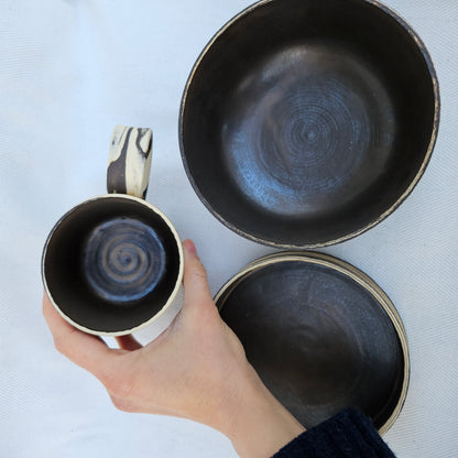 Marbled Clay Breakfast Set (Bowl, Mug, Small Plate)