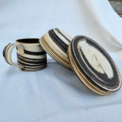 Marbled Clay Breakfast Set (Bowl, Mug, Small Plate)